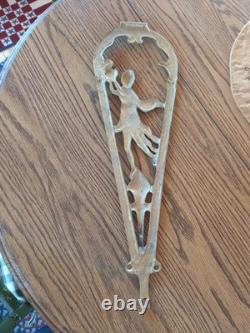 Fireplace Screen Vintage Art DECO Brass Ornate Peacock 24 Tall Replacement PART