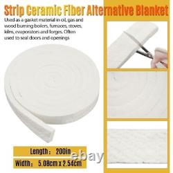Fireproof Insulation Strip 2x200 High Temp 2200°F Fiber Blanket for Stoves