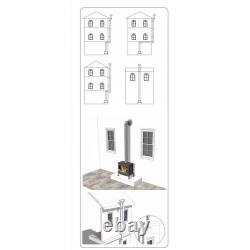 Flue Stovepipe Connector, Straight Chimney Tube Replacements Parts, Fireplace