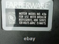 Genuine Farberware Electric Open Hearth Rotisserie 436 Replacement Motor 455N
