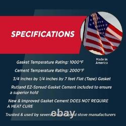 Grapho-Glas Flat Gasket Replacement Kit, 7' x 3/4 x 1/4, High-Temp Sealant
