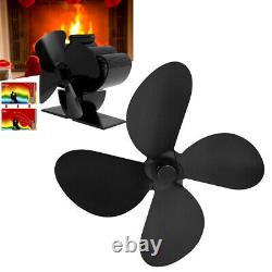 Heat Powered Aluminum 4 Leaves Fan Replacement Parts Home Stove Fireplace Acces