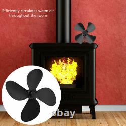 Heat Powered Aluminum 4 Leaves Fan Replacement Parts Home Stove Fireplace Acces