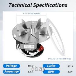 High-Efficiency Combustion Exhaust Blower Motor for Pellet Stoves, Compatible wi