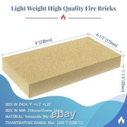 High-Temperature Fire Bricks for Wood Stoves, 9x4.5x1.25, 24 Pack Replacement