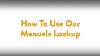 How To Use The Fire Parts Manuals Lookup