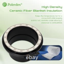 Insulated Chimney Pipe Adapter 304 Stainless Steel Stove Pipe Connector