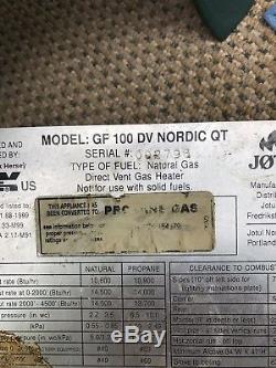 Jotul GF 100 DV Nordic QT cast iron Gas Stove Green Enamel- Propane Cape Cod