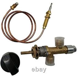 LPG Propane Fireplace Pit Gas Control Cock Valve With Thermocouple, Knob FREE SHIP