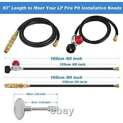 LP Burner Connection Kit, Propane Fire Pit Replacement Parts with 1/2 Contro