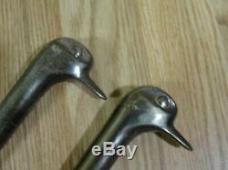 Lot of 2 Vintage Duck Head for Fireplace tools REPLACEMENT screw on parts