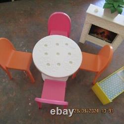 Mattel Barbie Dream House Replacement Parts. Bed Plant Table Chairs Fireplace