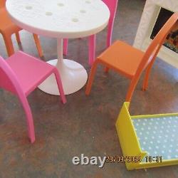 Mattel Barbie Dream House Replacement Parts. Bed Plant Table Chairs Fireplace