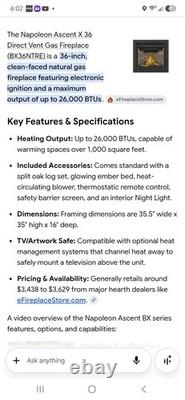 Napoleon BX36NTRE Fireplace Replacement Part Top/Rear DV ZC NG (EI)