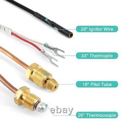 Natural Gas 3-Way Pilot Assembly for Fireplaces & Gas Stoves, Replacement Parts