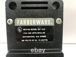 OEM Farberware Electric Open Hearth Rotisserie 435 Replacement Motor 400 Series