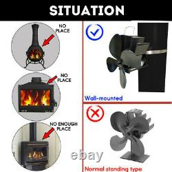 Replacement Stove Fan Wood Black Heat Powered Fireplace Practiacl Spare Parts