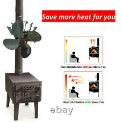 Replacement Stove Fan Wood Black Heat Powered Fireplace Practiacl Spare Parts