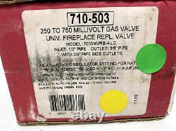 Robertshaw 710-503 Gas Valve for Fireplace 250 to 750 Millivolt