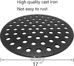 Round 17 Cast Iron Fire Grate, Charcoal Bottom Grate Replacement Parts for Webe