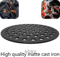 Round 17 Cast Iron Fire Grate, Charcoal Bottom Grate Replacement Parts for Webe