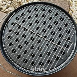 Round 17 Cast Iron Fire Grate, Charcoal Bottom Grate Replacement Parts for Webe