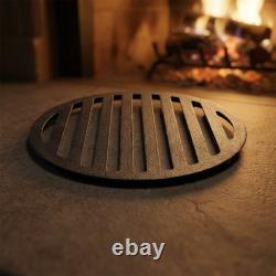 Round Fireplace Fire Grate Cast Iron Replacement Part for Secure Log Placement