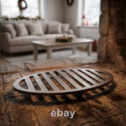 Round Fireplace Fire Grate Cast Iron Replacement Part for Secure Log Placement