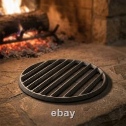 Round Fireplace Fire Grate Cast Iron Replacement Part for Secure Log Placement