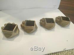 Set of 4 Original FISHER Grandma WOOD STOVE Bear Paw Claw Feet Stamped Eugene OR