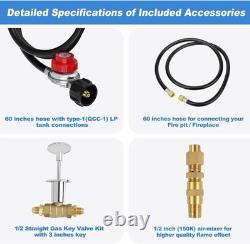 Skyflame LP Burner Connection Kit, Propane Fire Pit Replacement Parts with 1/2