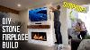 Stone Fireplace Tv Wall Full Build