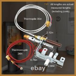 Vent Free Gas Log Pilot Assembly, LP Propane Fireplace Compatible, ODS System