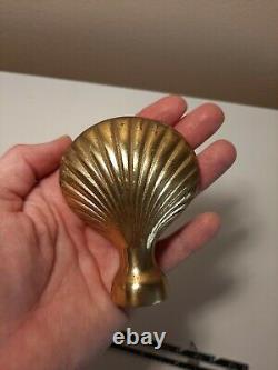 Vintage Brass Fireplace Folding Screen REPLACEMENT SHELL FINIAL ONLY Clam