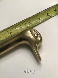 Vintage Brass Tone Fireplace Tool Duck Head Replacement Part 4 3/4 single