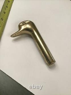 Vintage Brass Tone Fireplace Tool Duck Head Replacement Part 4 3/4 single