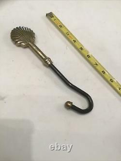Vintage Shell Damper Pull Flu Hook Fireplace Tool Part Replacement Seashell