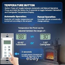 Wall Switch Control Assembly for Gas Fireplaces Compatible with NG & LP Units