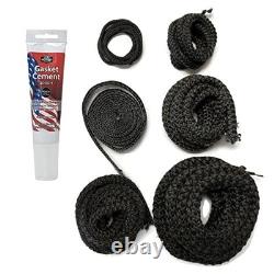 Wood Stove Gasket Kit Rope Replacement Graphite 2000F Cement for Dutchwest