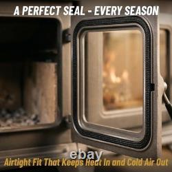Wood Stove Gasket Kit Rope Replacement Graphite 2000F Cement for Dutchwest