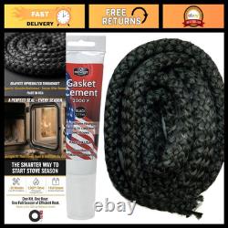 Wood Stove Replacement Gasket Kit Graphite Fiberglass Rope & 2000°F Adhesive C