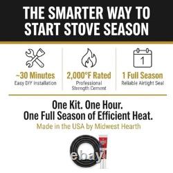 Wood Stove Replacement Gasket Kit Graphite Fiberglass Rope & 2000°F Adhesive C